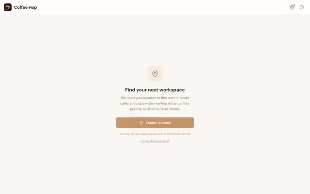 Screenshot of Coffee Hop