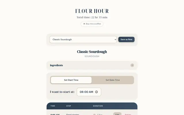 Screenshot of Flour Hour