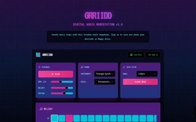 Screenshot of GRRIIDD