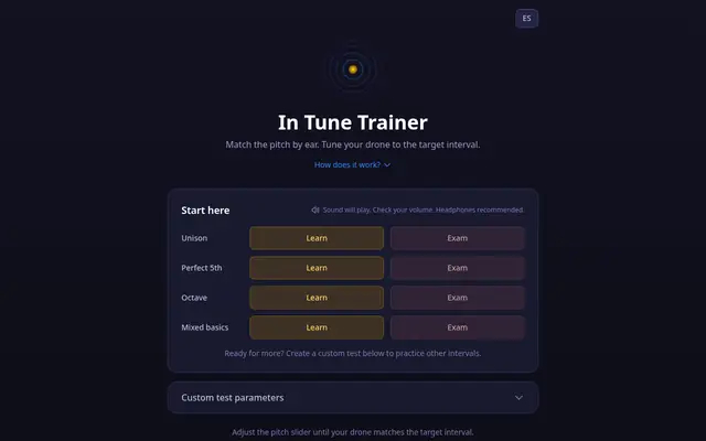 Screenshot of intunetrainer.conpixel.es