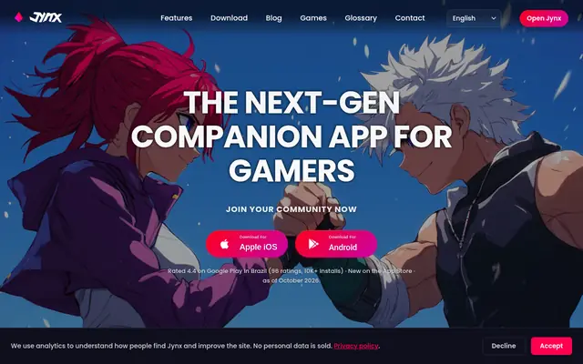 Screenshot of jynx.app