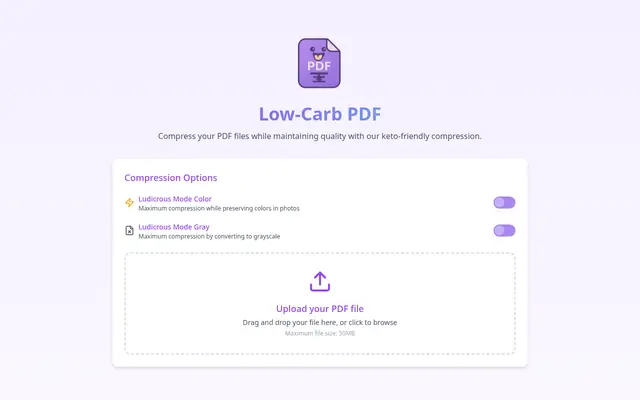 Screenshot of LowCarbPDF