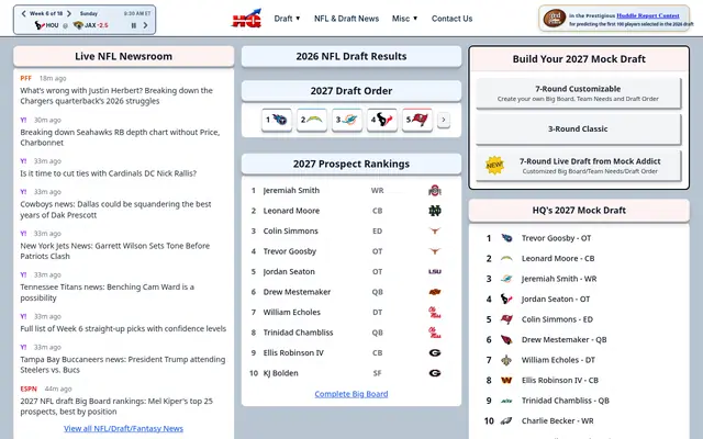 Screenshot of NFL War Room