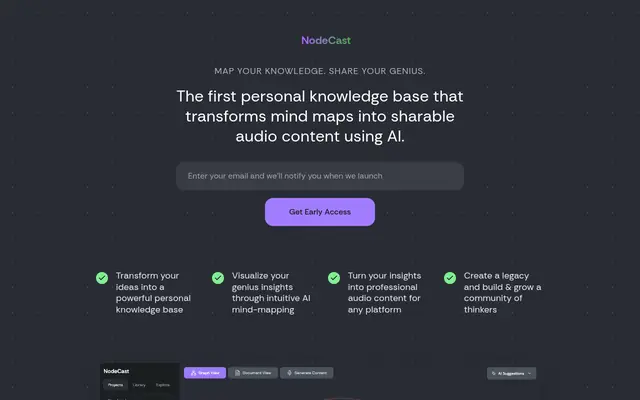 Screenshot of NodeCast