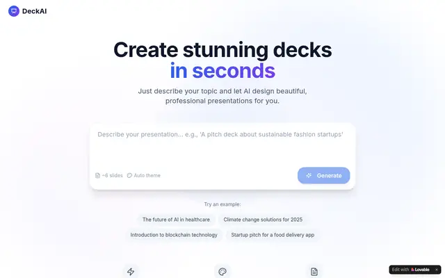 Screenshot of prompt-to-ppt.lovable.app