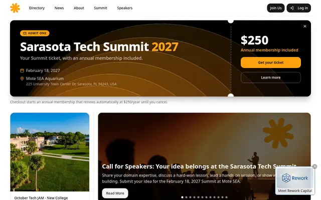 Screenshot of Sarasota.tech