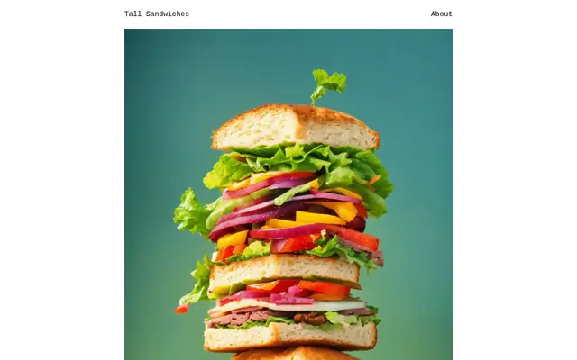 Screenshot of tallsandwiches.com