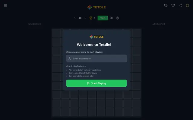 Screenshot of Tetdle
