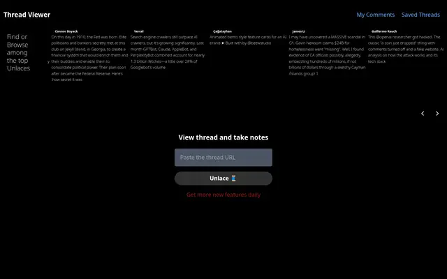 Screenshot of unlace.app