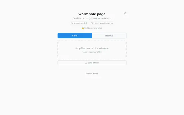 Screenshot of Wormhole.page